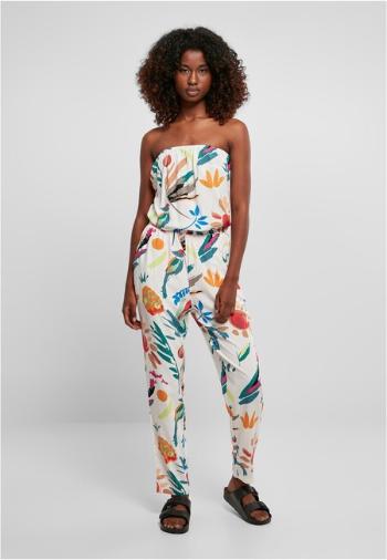 Urban Classics Ladies Viscose Bandeau Jumpsuit whitesandfruity - M