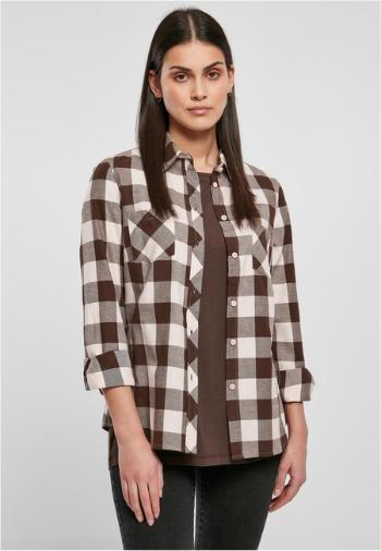 Urban Classics Ladies Turnup Checked Flanell Shirt pink/brown - XL