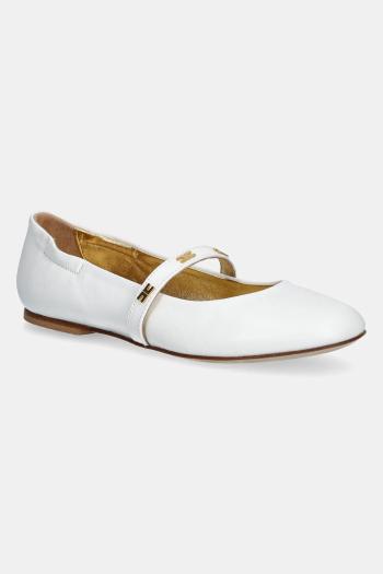 Detské kožené balerínky Elisabetta Franchi biela farba, F4A3-E0209