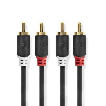 NEDIS STEREO AUDIO KABEL, 2X RCA, KONEKTOR, 2X RCA KONEKTOR, POZLATENY, 5M