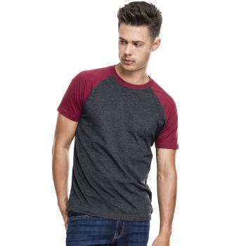 Pánske tričko Urban Classics Raglan Contrast Tee cha/burgundy - 2XL