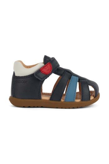 Detské kožené sandále Geox SANDAL MACCHIA tmavomodrá farba