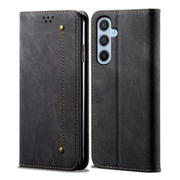 DENIM Peňaženkový kryt pre Samsung Galaxy A36 čierny