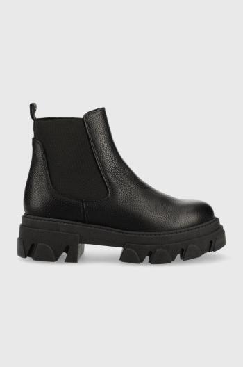 Kožené topánky chelsea Steve Madden Mixture dámske, čierna farba, na plochom podpätku,