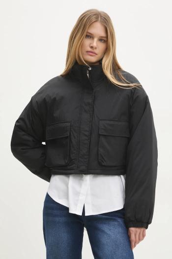 Bunda Answear.LAB dámska, čierna farba, prechodná, oversize