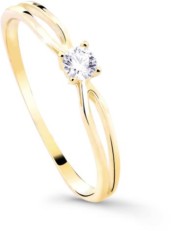 Cutie Diamonds Trblietavý zásnubný prsteň zo žltého zlata s briliantom DZ8027-00-X-1 48 mm