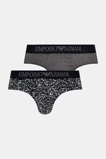 Slipy Emporio Armani Underwear 2-pak pánske, šedá farba, EM000251 AF10797