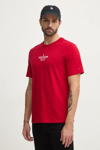 Tričko Tommy Hilfiger pánske, červená farba, s potlačou, MW0MW38980