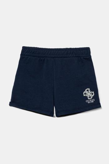 Detské bavlnené šortky Guess tmavomodrá farba, s nášivkou, J5GD24 KA6R4