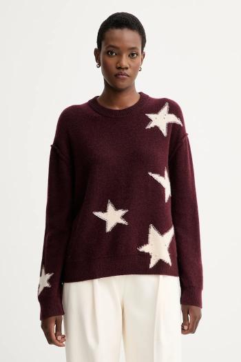 Kašmírový sveter ZADIG&VOLTAIRE bordová farba, KWSW02844