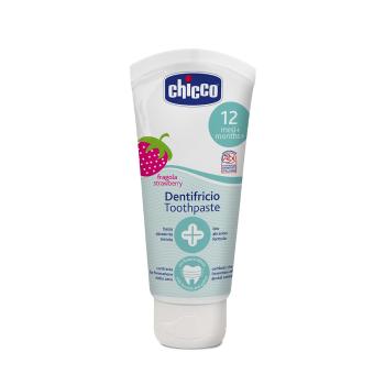 CHICCO Zubná pasta s fluorom s príchuťou jahoda, 12m+, 50 ml
