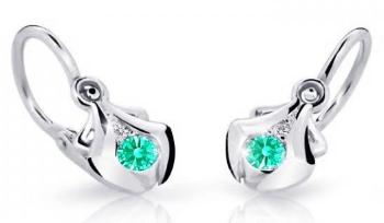 Cutie Jewellery Detské náušnice z bieleho zlata C2224-10-X-2 svetlo zelená
