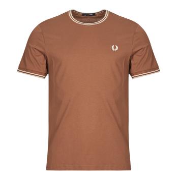 Fred Perry  TWIN TIPPED  Tričká s krátkym rukávom Hnedá