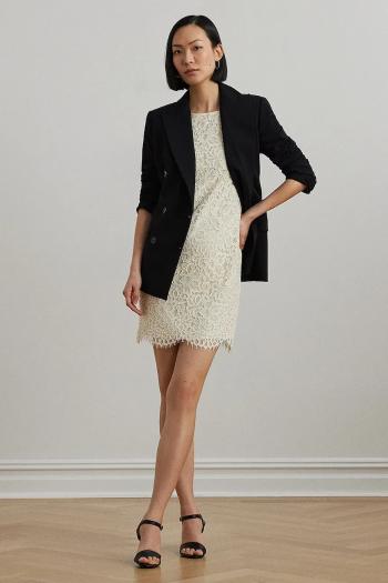 Šaty Lauren Ralph Lauren béžová farba, mini, rovný strih, 200963722