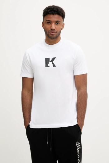 Bavlnené tričko Karl Lagerfeld Jeans pánske, biela farba, s nášivkou, A3M17057