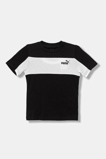 Detské bavlnené tričko Puma ESS BLOCK Small Logo Tee B čierna farba, s potlačou, 689120