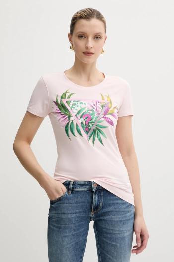 Tričko Guess dámske, ružová farba, W5GI07 J1314