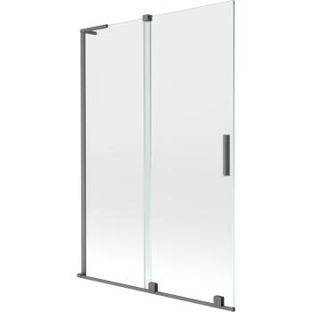 MEXEN/S - Velar L dvojkrídlová posuvná vaňová zástena 120 x 150 cm, transparent, grafit metal 896-120-003-01-95