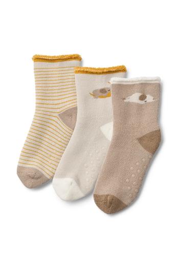 Detské ponožky Liewood Eloy Baby Socks 3-Pack béžová farba, LW20015