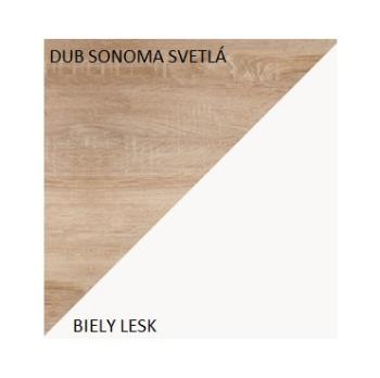 ArtCross Nočný stolík VIKI | 14 Farba: Dub sonoma svetlá / biely lesk