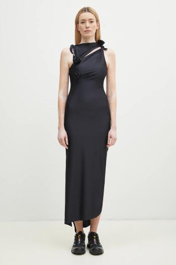 Šaty Coperni Asymmetric Flower čierna farba, maxi, priliehavá, COPR44545C