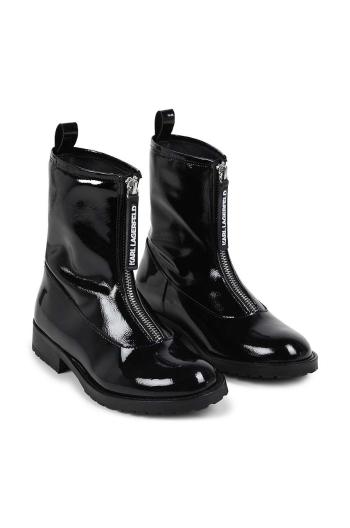 Detské kožené topánky Karl Lagerfeld čierna farba, Z30305