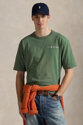 Bavlnené tričko Polo Ralph Lauren Tee pánske, zelená farba, jednofarebná, 710964714