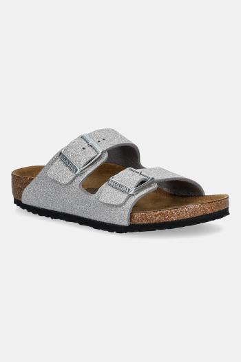 Detské šľapky Birkenstock Arizona strieborná farba, 1030477
