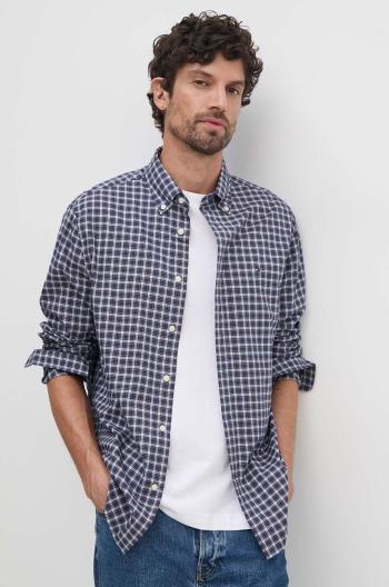 Bavlnená košeľa Tommy Hilfiger pánska, bordová farba, regular, s golierom button-down, MW0MW37363