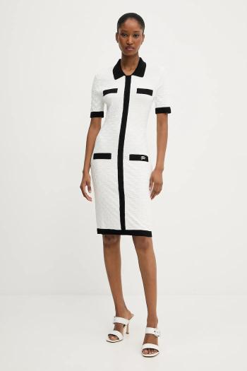 Šaty Karl Lagerfeld biela farba, mini, priliehavé, A3W13036
