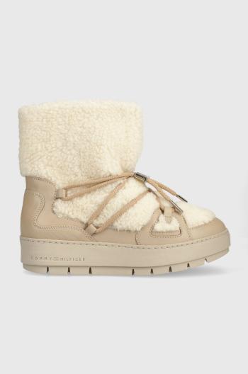 Snehule Tommy Hilfiger TOMMY TEDDY SNOWBOOT béžová farba, FW0FW07505