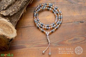 Aura Kvarc Mala - Mala Varázs - Egyedi tervezésű MALA készítés, különleges mala fűzés, kézműves Mala, féldrágakő mala