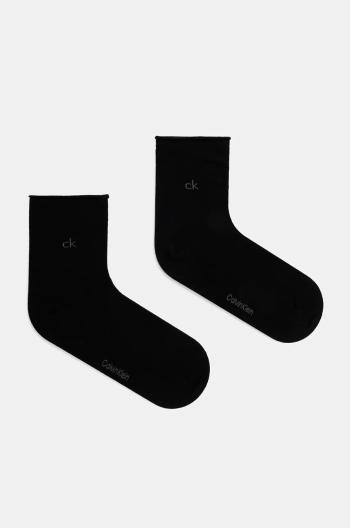 Ponožky Calvin Klein 2-pak dámske, čierna farba, 701229681