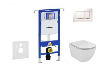 GEBERIT - Duofix Modul na závesné WC s tlačidlom Sigma30, biela/lesklý chróm + Ideal Standard Tesi - WC a doska 111.355.00.5 NF5