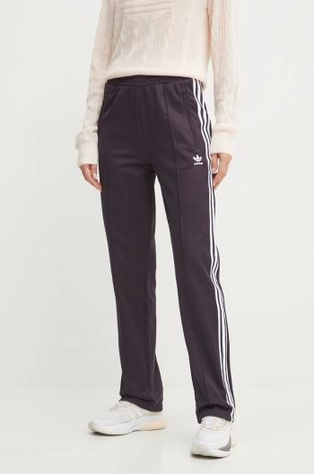 Tepláky adidas Originals Beckenbauer Track Pant fialová farba, s nášivkou, IY2224