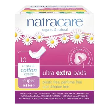 NATRACARE Menstruačné vložky Ultra Extra SUPER s krídelkami 10 ks