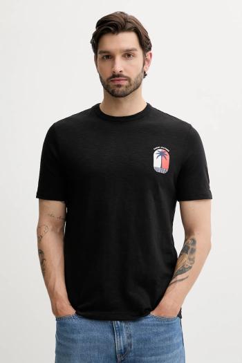Bavlnené tričko Tommy Hilfiger pánske, čierna farba, s potlačou, MW0MW39354