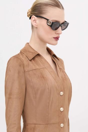 Slnečné okuliare Gucci dámske, hnedá farba, GG1691S