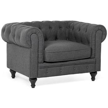 Čalúnené sivé vintage kreslo CHESTERFIELD, 58148