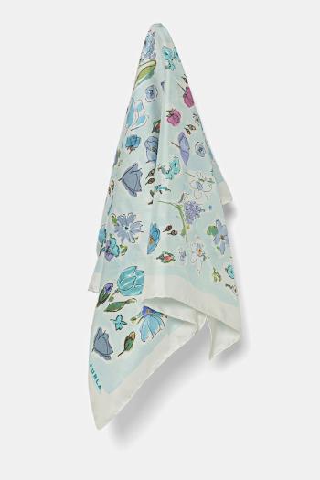 Hodvábna šatka Furla tyrkysová farba, vzorovaná, WT00021.BX3853.TA6004401