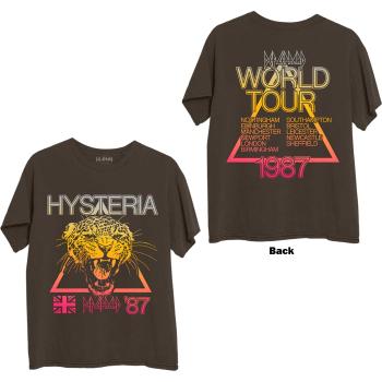 Def Leppard tričko Hysteria World Tour Hnedá XXL