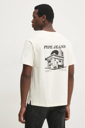 Bavlnené tričko Pepe Jeans DALTON TEE pánske, béžová farba, s potlačou, PM509722
