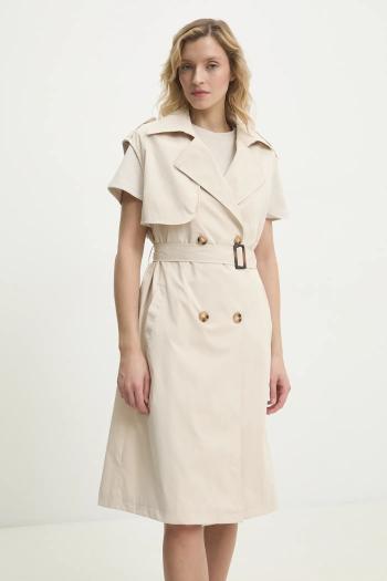 Vesta Answear.LAB dámsky, béžová farba, prechodný, oversize
