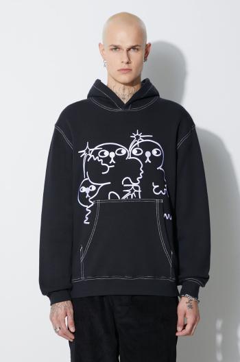 Bavlnená mikina Taikan Taikan By Joshua "Running" Hoodie TH0006.BLKCST, pánska, čierna farba, s kapucňou, s nášivkou