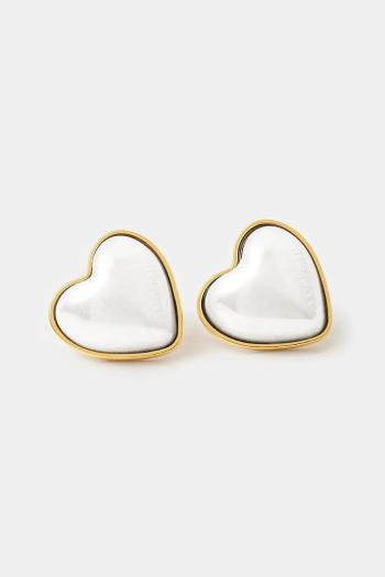 Strieborné náušnice AMBUSH Pearl Heart Stud Pierce 12115240