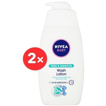 NIVEA Baby Pure & Sensitive Wash Lotion 2× 500 ml