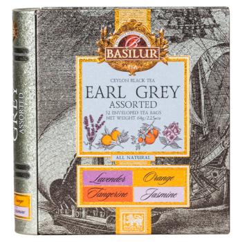 BASILUR Earl grey book assorted čierny čaj 32 sáčkov