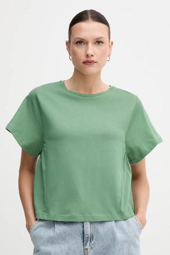 Bavlnené tričko United Colors of Benetton dámske, zelená farba, 3U53D109U