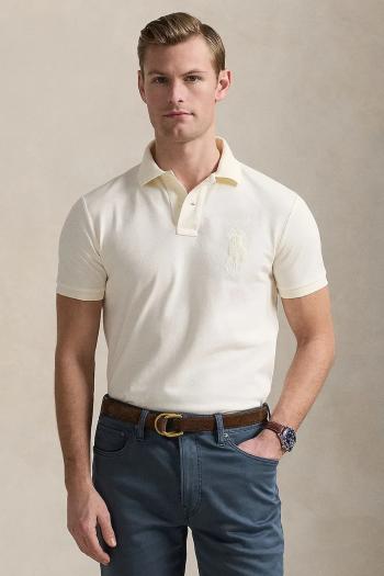 Bavlnené polo tričko Polo Ralph Lauren béžová farba, jednofarebné, 710938137