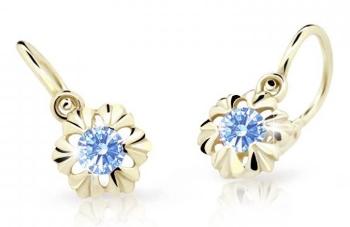 Cutie Jewellery Zlaté detské náušnice C2213-10-X-1 svetlo modrá